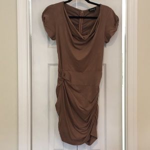 Bebe Taupe/Brown Suede body con sexy dress